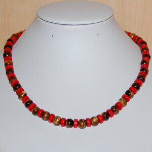 Tiger Eye Necklace,Tiger Eye Gemstone Necklace,8mm Gemstone Beads,Man,Woman